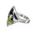 Silver And Multicolor Inlay Southwestern Native American Village Design Ring Size 6-1/2 YX78181